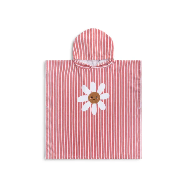 Swim Essentials Daisy Flower | Roze Katoenen Strandponcho 65 x 65 cm - Afbeelding 3
